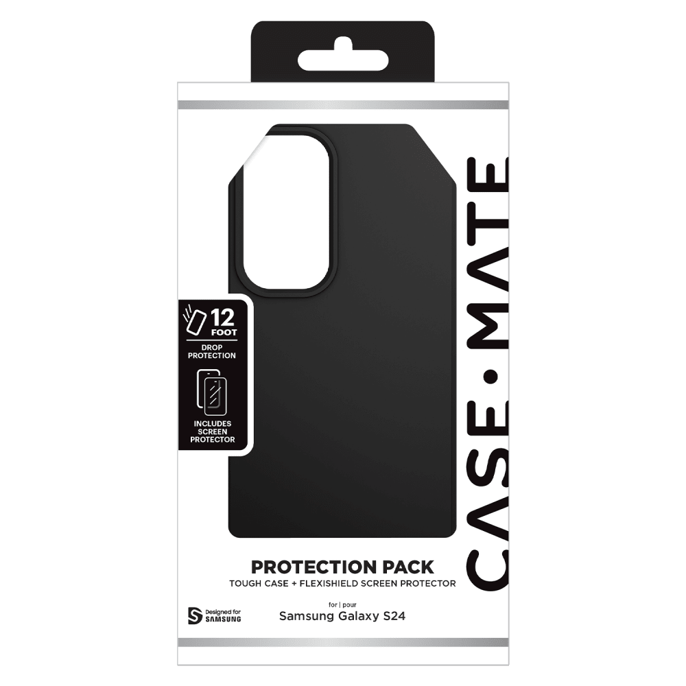 Case-Mate Protection Pack Tough Case and Glass Screen Protector for Samsung Galaxy S24 by Case-Mate