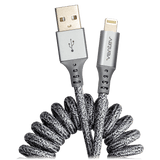 Ventev Chargesync Helix Coiled USB A to Apple Lightning Cable by Ventev