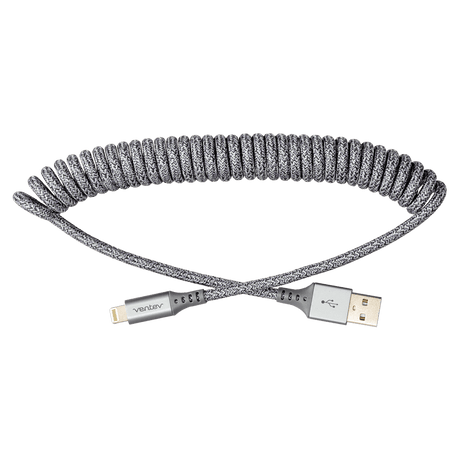 Ventev Chargesync Helix Coiled USB A to Apple Lightning Cable by Ventev