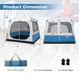 5 Person Camping Tent with Mesh Windows and Carrying Bag for Camping Hiking Traveling-White