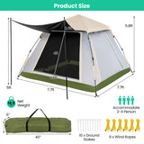 2-4 Person Instant Pop-up Camping Tent with Removable Rainfly