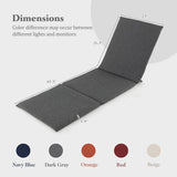 Outdoor Chaise Lounge Cushion Patio Furniture Folding Pad with Fixing Straps-Dark Gray