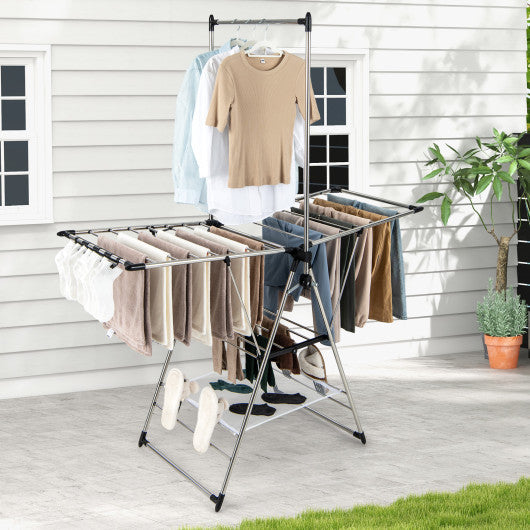 Clothes Drying Rack with 6-Level Adjustable Height