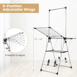 Clothes Drying Rack with 6-Level Adjustable Height