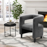 Comfy Accent Armchair with Footrest-Gray