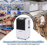 250 Pints Commercial Dehumidifier with Drain Hose Large Spaces up to 8500 Sq.Ft-White