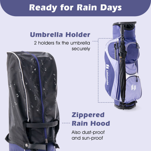 Women's Complete Golf Club Set Right Hand with Rain Hood-Purple