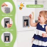 Corner Kids Play Kitchen with Washing Machine and Ice Maker Gift for Boys Girls