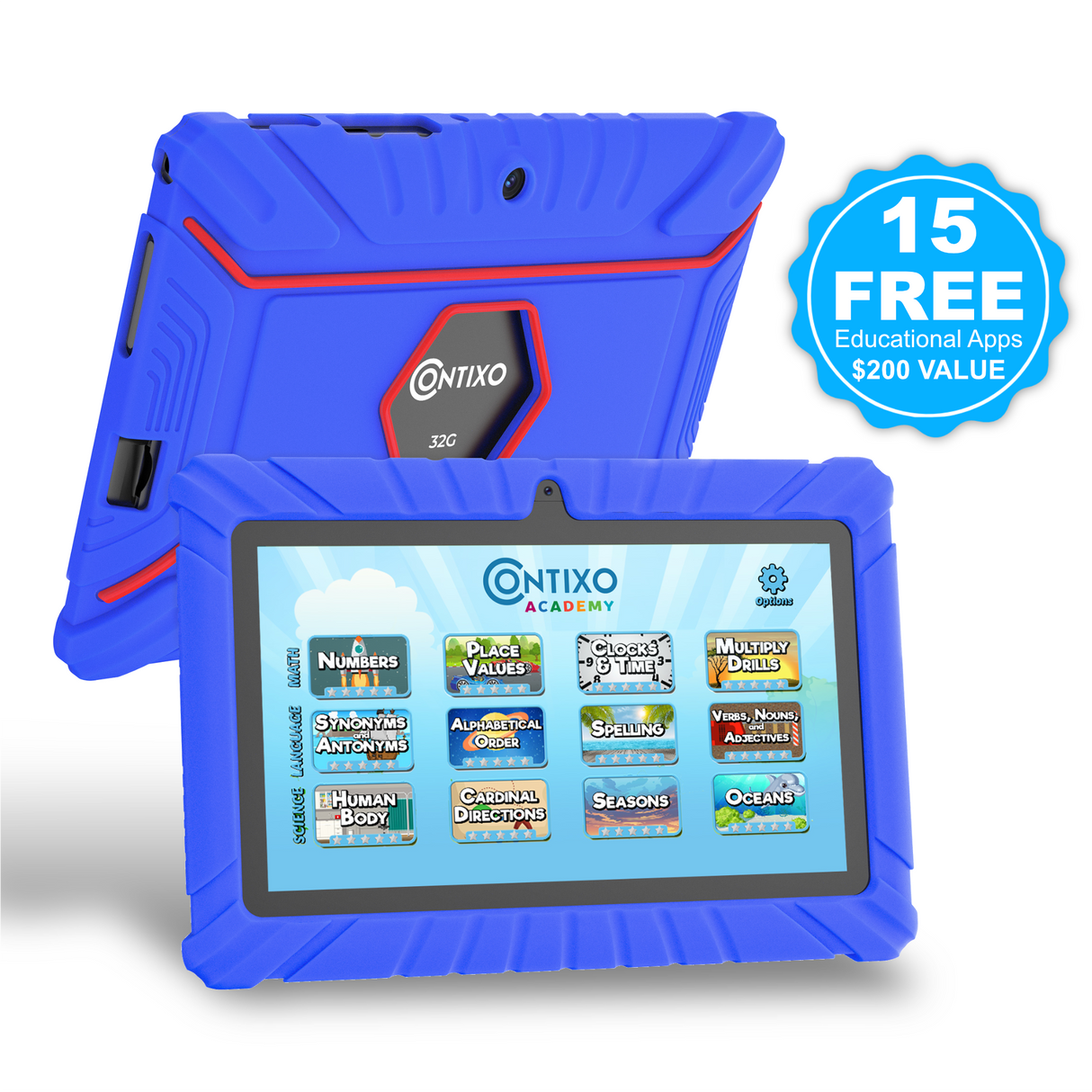 Contixo 7" Kids Tablet, 2024 Model, STEM Learning, Educational Tablet for Ages 3-12, Contixo Academy, Android 11 by Contixo