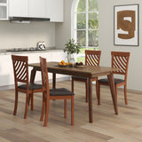 Dining Chair Set of 2 with Rubber Wood Legs and Ergonomic Back for Dining Room-Walnut