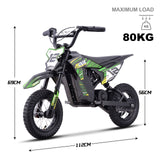 MotoTec 36v 300w (HP122E) Electric Dirt Bike Green