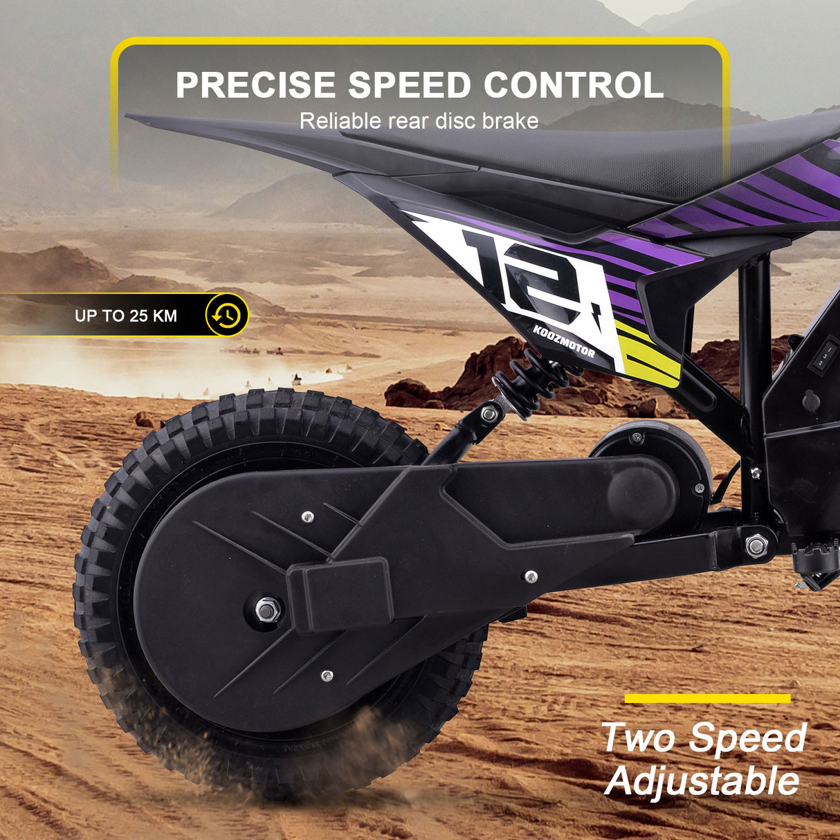 MotoTec 36v 300w (HP122E) Electric Dirt Bike Purple