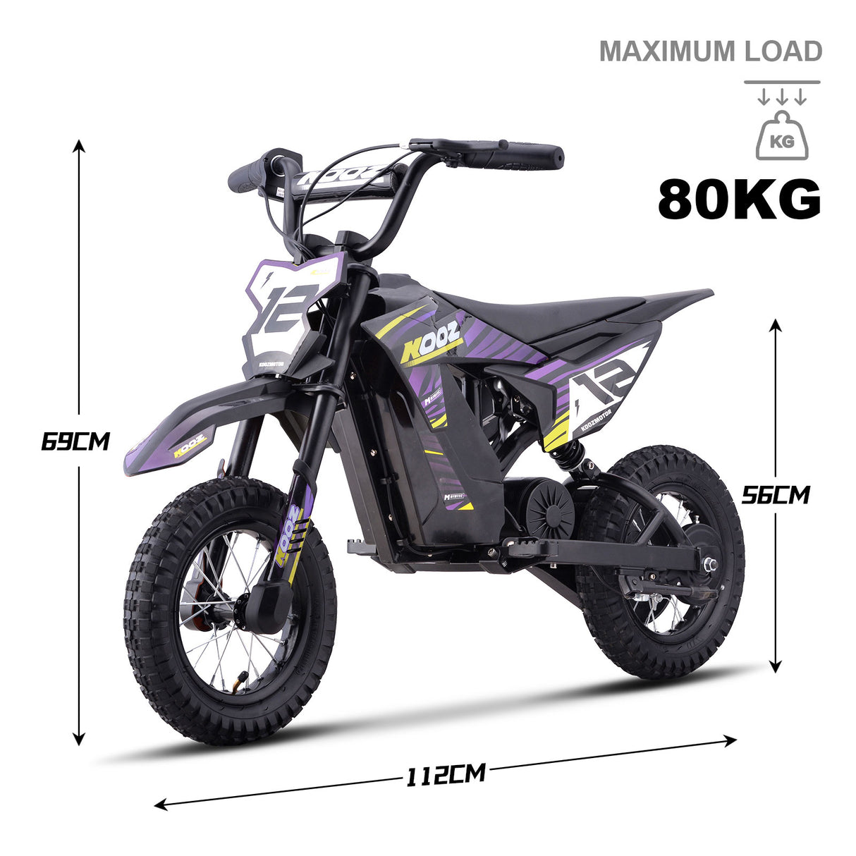 MotoTec 36v 300w (HP122E) Electric Dirt Bike Purple