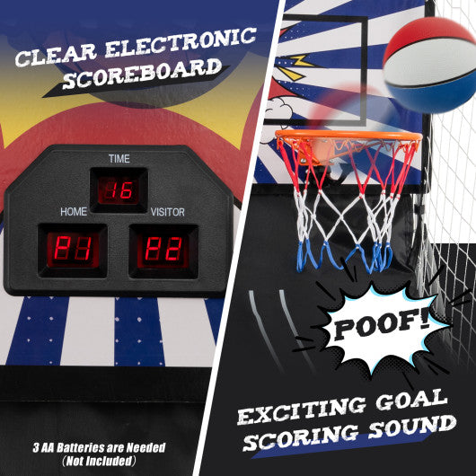 Dual Shot Basketball Arcade Game with 8 Game Modes and 4 Balls-White