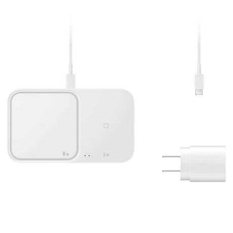 Samsung Dual Port Fast Wireless Charger 15W with USB C Cable and Power Head by Samsung