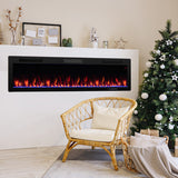 Electric Fireplace 40/50/60 Inches Recessed and Wall Mounted for 2' x 6' Stud-60 inches