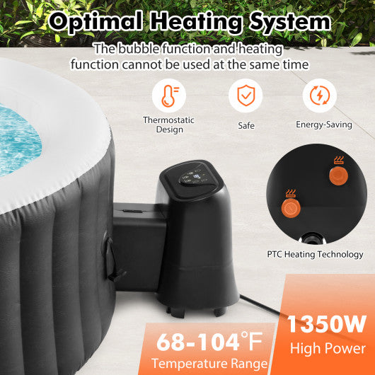 1350W Electric Heater Pump with Touch Panel and LED Display-Black