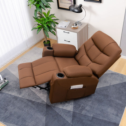Electric Power Lift Recliner Chair with Adjustable Backrest and Footrest-Brown