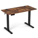 Electric Standing Desk with 3 Memory Height Settings and 2 Hanging Hooks & Cable Management-Rustic Brown