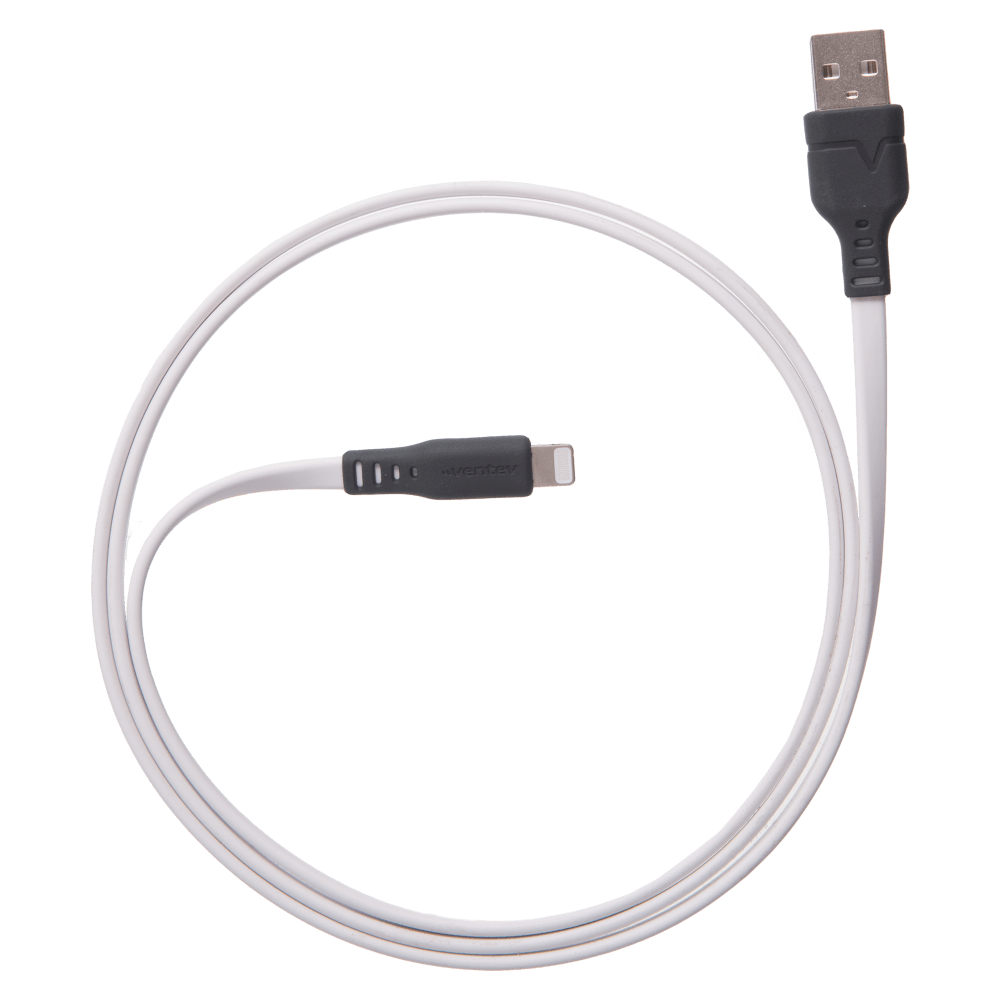 Ventev Chargesync Flat USB A to Apple Lightning Cable 3ft by Ventev