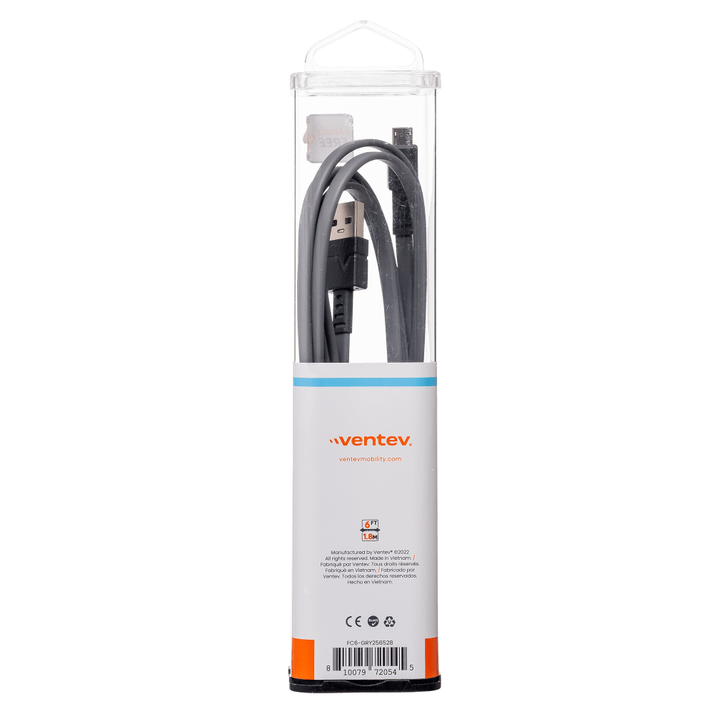 Ventev Chargesync Flat USB A to Micro Cable 6ft by Ventev