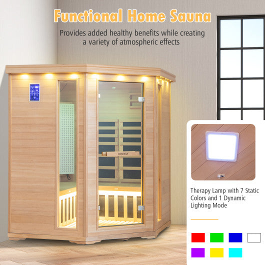 3-5 People Far Infrared Wooden Sauna Room for Home