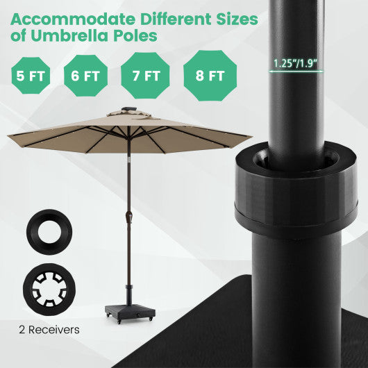 Fillable Umbrella Base Stand with Lockable Universal Wheels