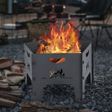 19 Inches Collapsible Portable Plug Fire Pit with Storage Bag