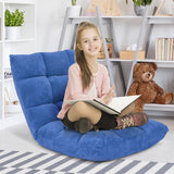 14-Position Adjustable Cushioned Floor Chair-Blue