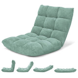 14-Position Adjustable Cushioned Floor Chair-Green