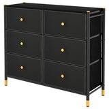 Floor Dresser Storage Organizer with 5/6/8 Drawers with Fabric Bins and Metal Frame-6-Drawer