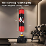 70 Inch Freestanding Punching Bag with Fillable Base 12 Suction Cups and Shock Absorbers