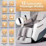 Relaxation 29-Full Body Massage Chair with Waist Heating & Airbag Massage-White