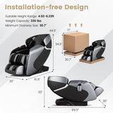 Relaxe Zero Gravity Shiatsu Massage Chair with Heating (SL-Track)-Black