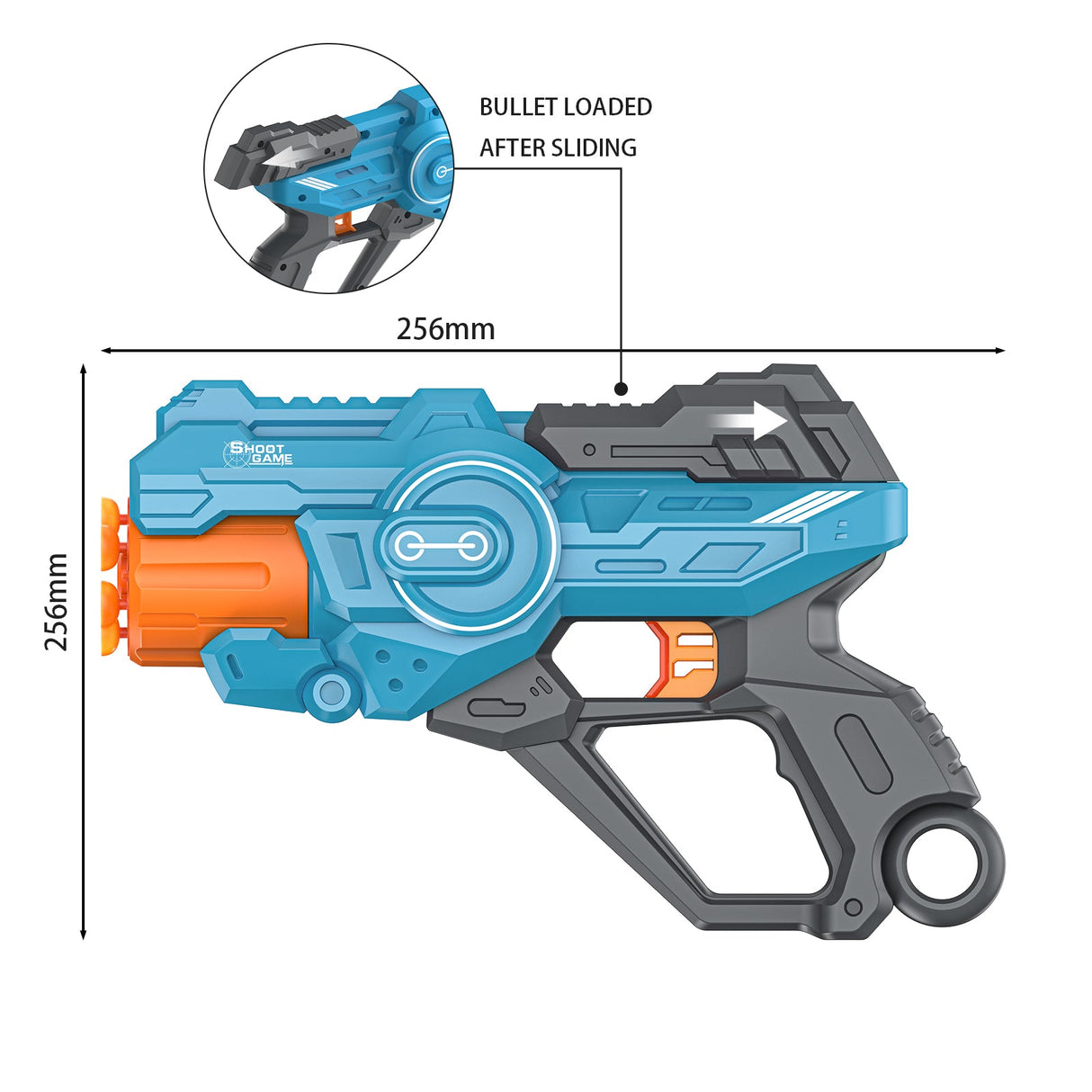 JoyBox Blazing Fun Foam Dart Blasters for Kids & Adults – Ultimate Outdoor Soft Bullet Toy Gun with Rotating Barrel for Epic Battles! by Contixo