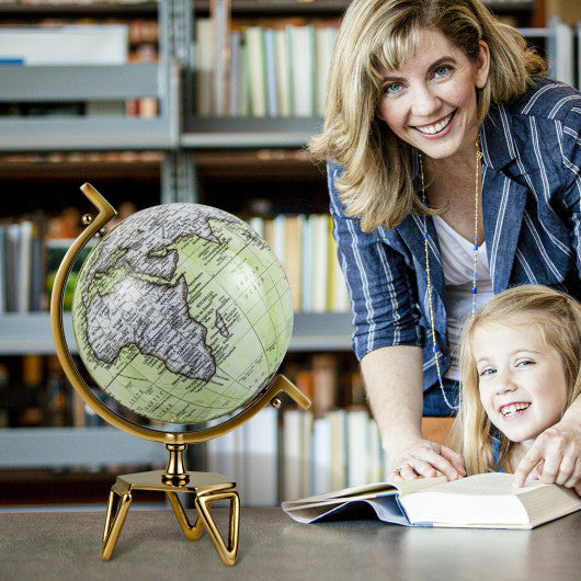 Educational Geographic 5/8/10 Inch World Globe with Triangle Metal Stand-10 inches