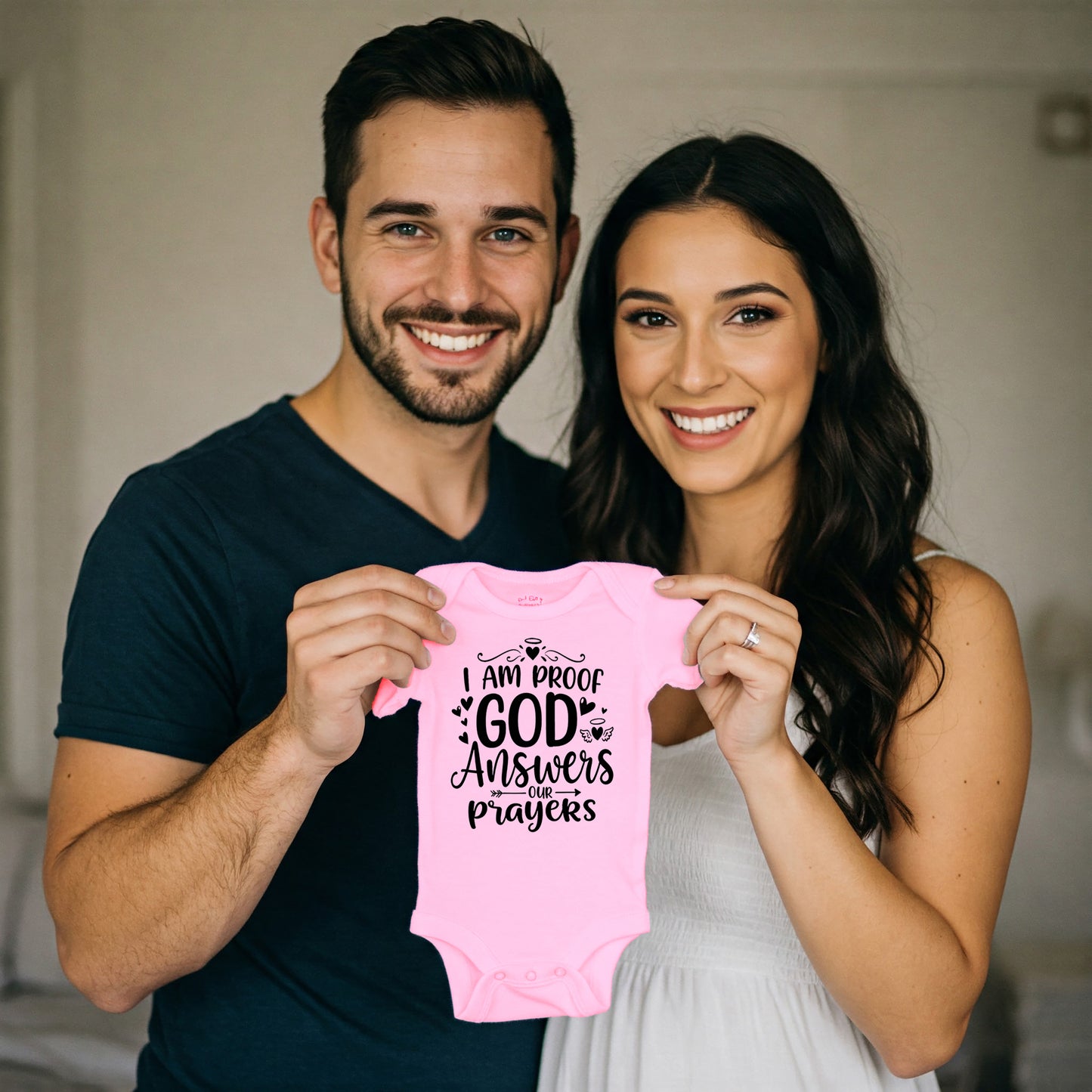 I Am Proof God Answers Our Prayers Cute Onesies & Bodysuits