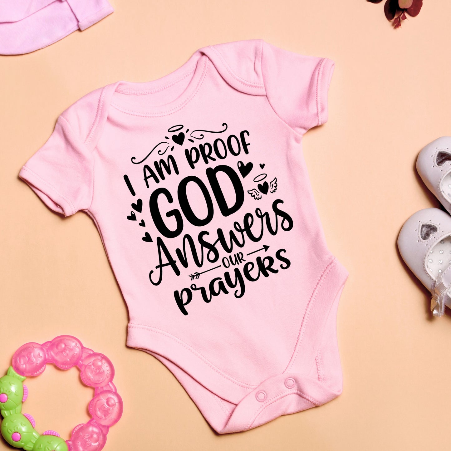 I Am Proof God Answers Our Prayers Cute Onesies & Bodysuits