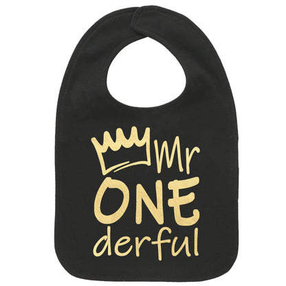 Mr Onederful First Birthday Smash Cake Bib
