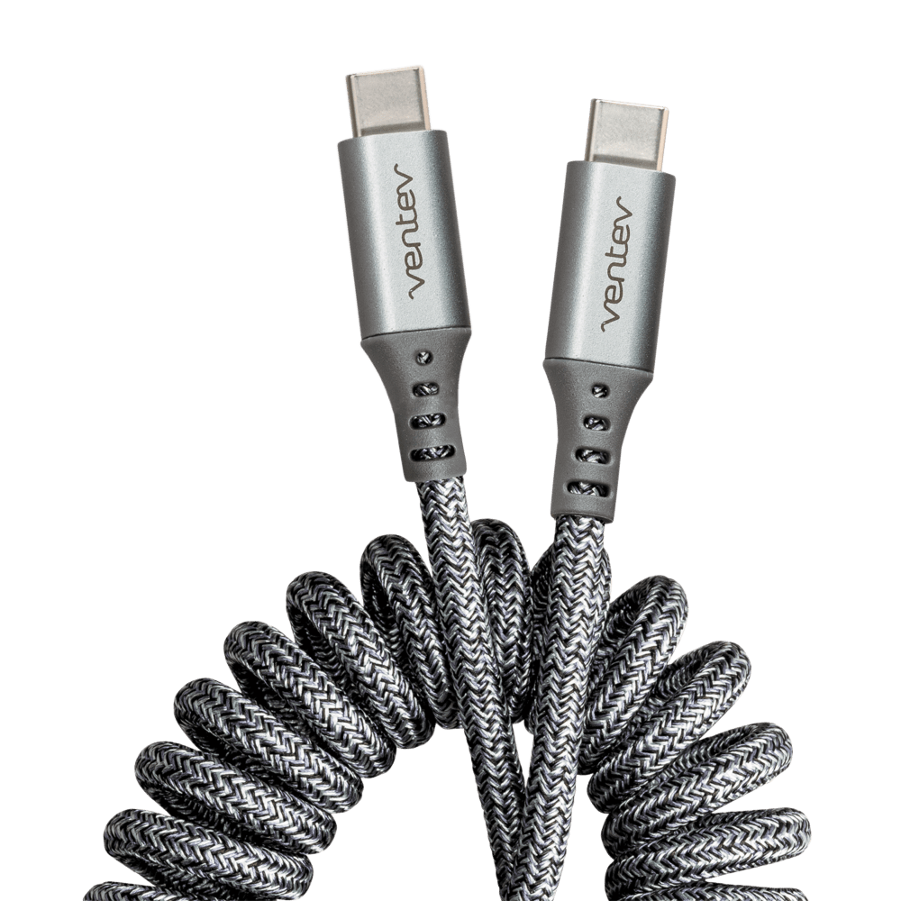 Ventev Chargesync Helix Coiled USB C to USB Type C Cable 3ft by Ventev