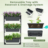 Hanging Vertical Planter Wall-mounted Adjustable with Detachable Hooks-Black