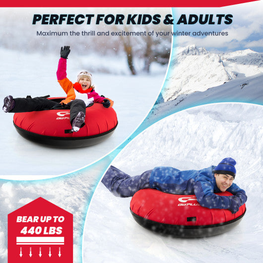 40" Inflatable Snow Sled for Kids and Adults-Red