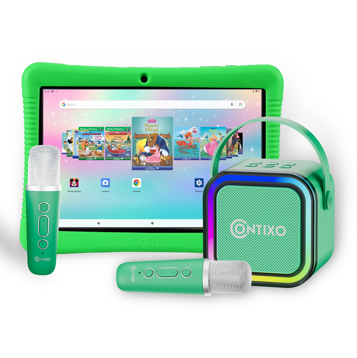 Contixo K102 10" Kids Tablet with Kids Bluetooth Karaoke and Two Microphones by Contixo