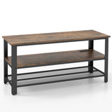 Industrial TV Stand up to 50 Inches with Power Outlets and USB Ports-Rustic Brown