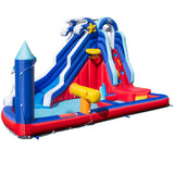 6-In-1 Inflatable Water Park with Climbing Wall Splash Pool (Without Blower)