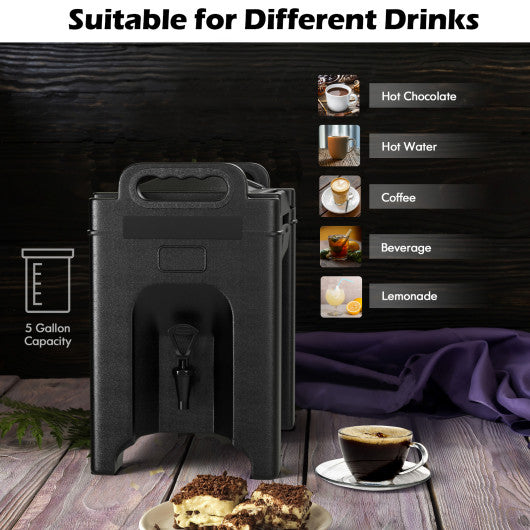 2.5 Gallon Insulated Beverage Server Dispenser-Black