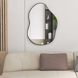 22" x 30.5" Irregular Wall Mounted Mirror with Premium Back Board-Black