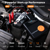 Jump Starter with Air Compressor 2000A 12V Car Battery with 150PSI Digital Tire Inflator