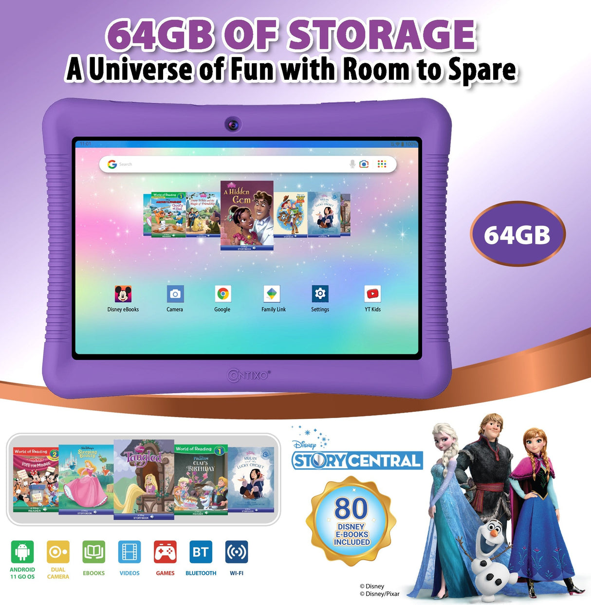 Contixo K102 10-Inch Kids 64GB HD Tablet Featuring Disney E-Books by Contixo