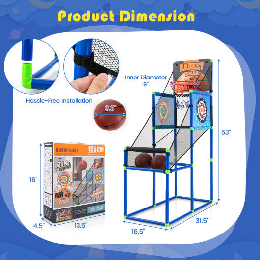 Kids Basketball Arcade Game with Electronic Scoreboard and Sound Effect